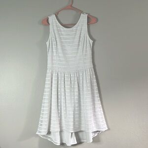 White stripes, high-low Lilly Pulitzer dress.